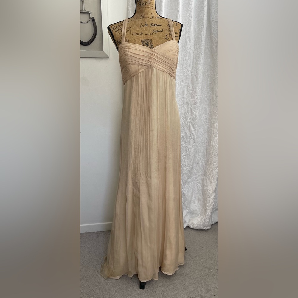 AMSALE Silk Chiffon Evening Gown Prom Bridesmaid Maxi Dress Size 16